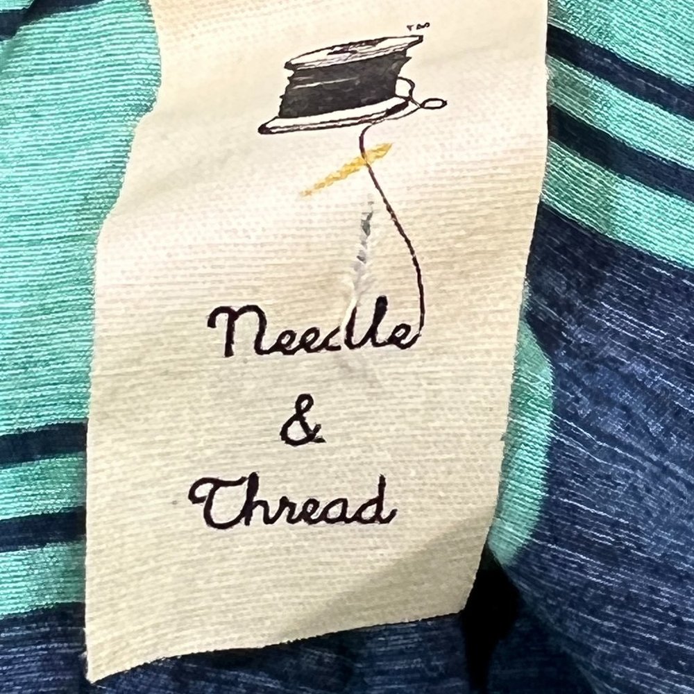 Needle & Thread Green & Blue Graphic Abstract Print Dress Size Small - Picture 3 of 7